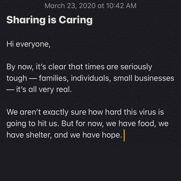 SHARING IS CARING