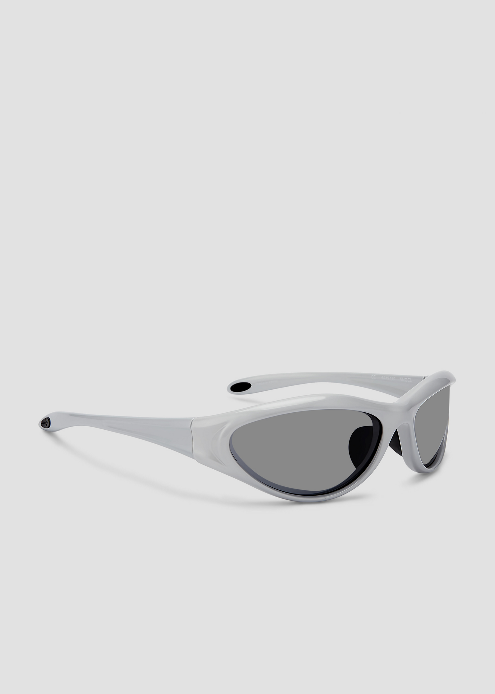 Bonnie Clyde Angel aviator opticals in silver TR90 with black lenses, quarter view.